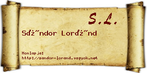 Sándor Loránd névjegykártya