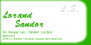 lorand sandor business card