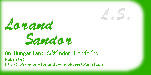 lorand sandor business card